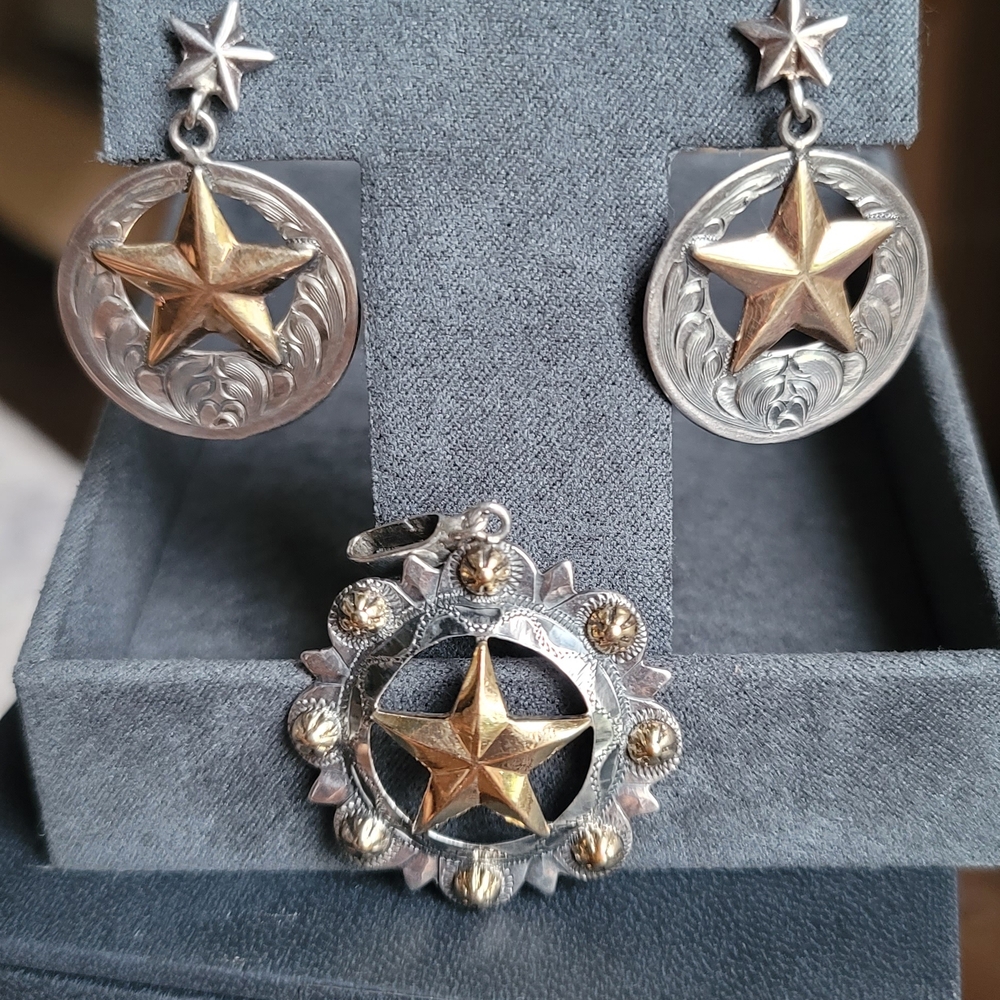 VOGT 925 Silver & 14kt GF Star Jewelry Set